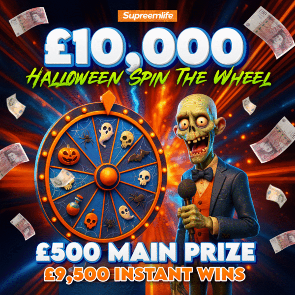 £10,000 Haunted Halloween Spin the Wheel!  (£500 Jackpot)