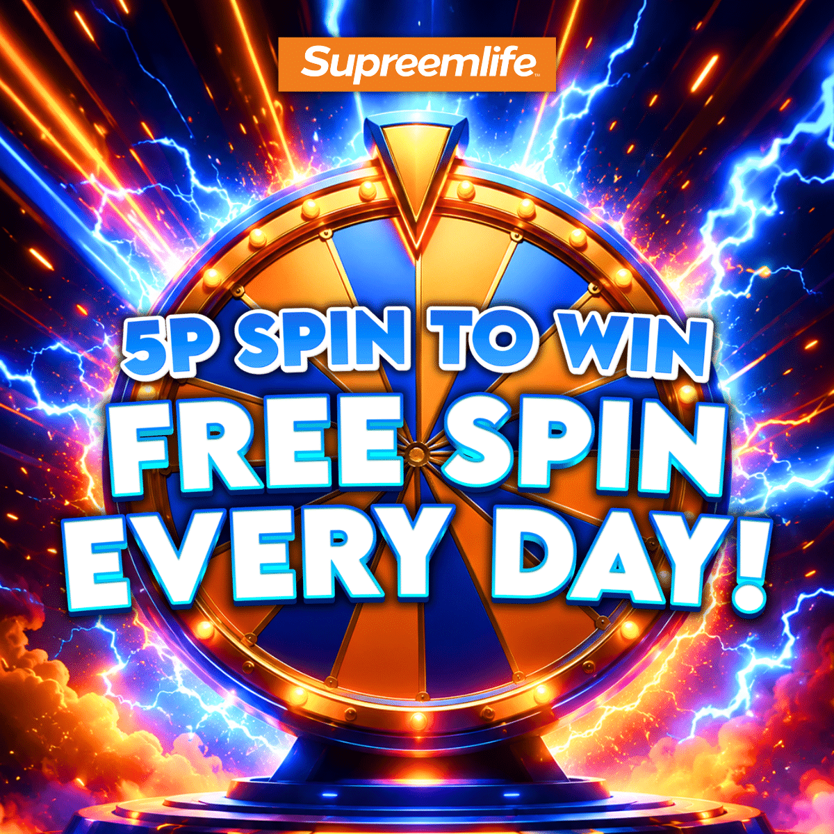 5p Spin To Win! - Free Daily Spin - Supreemlife Competitions