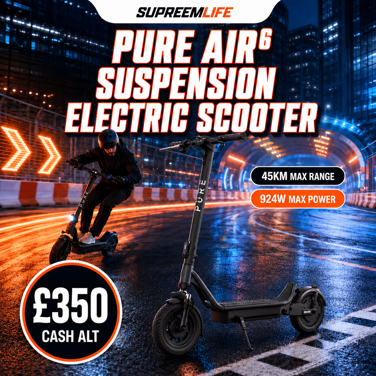 Pure Air⁶ suspension electric scooter